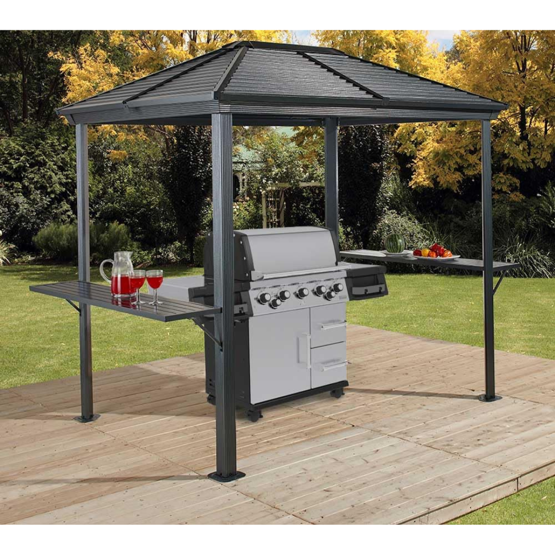 Sojag All Season Outdoor 5' x 8' Ventura Hardtop BBQ Grill Gazebo with Shelving